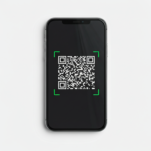 A QR code scanner active on a smartphone screen